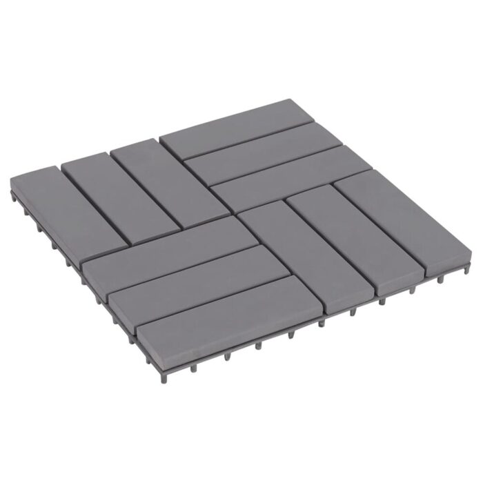vidaXL Decking Tiles 30 pcs Gray Wash 11.8"x11.8" Solid Acacia Wood