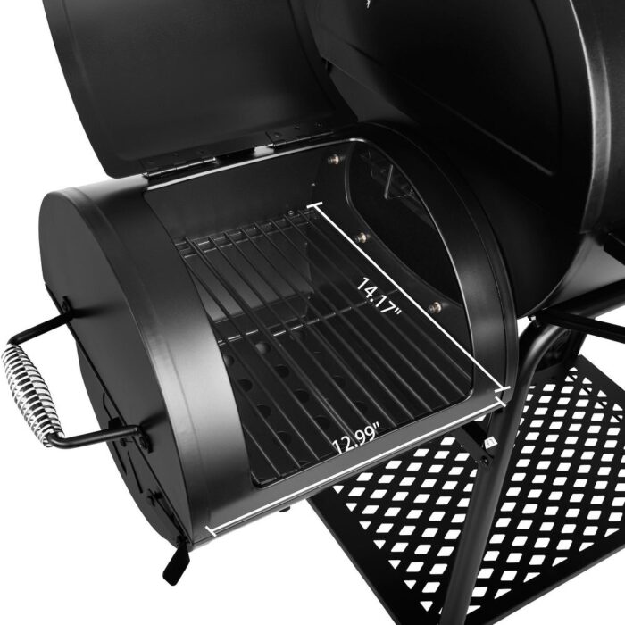 Royal Gourmet CC1830FC, Charcoal Grill with Offset Smoker, 811 Square Inches Barrel Smoker with Cover, Backyard Cooking, Black - Image 2