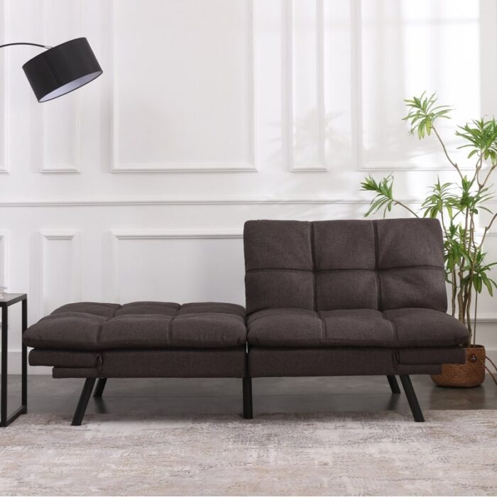 EGOHOME 71'' Wide Tufted Back Convertible Sofa with Adjustable Arms - Image 2
