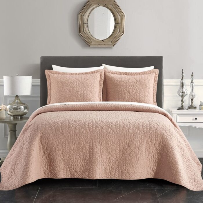 Chic Home Shalon 7-Piece Cotton Shell Floral Pattern Quilt Set - Image 2