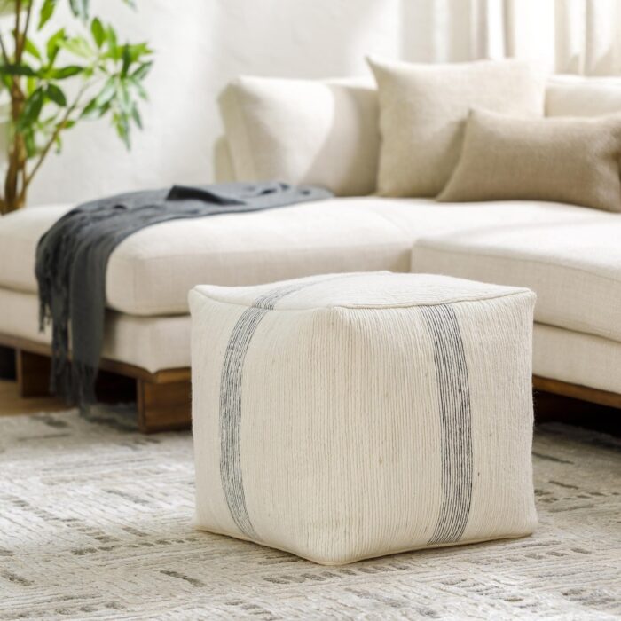 Wheeler Woven Pouf