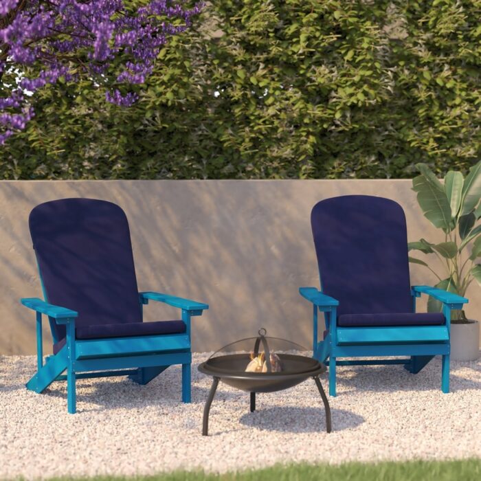 Indoor/Outdoor Adirondack Chairs with Cushions - Set of 2