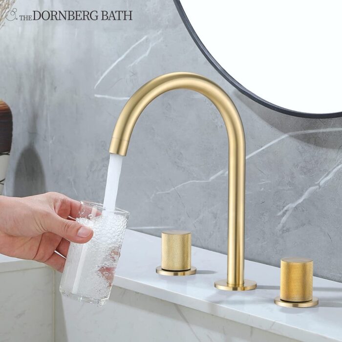 DORNBERG Modern Round Handles Widespread Bathroom Faucet