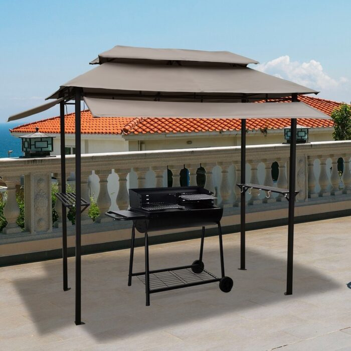 Grill Gazebo, Metal Gazebo with Soft Top Canopy and Steel Frame