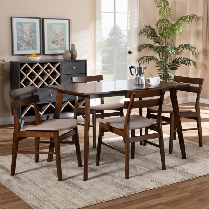 Eleri Mid-Century Modern Transitional 5-Piece Dining Set