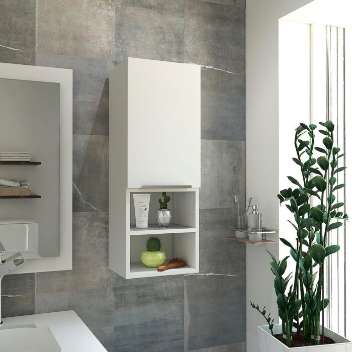 TUHOME Mila Wall-Mounted Bathroom Medicine Cabinet with Open & Closed Storage
