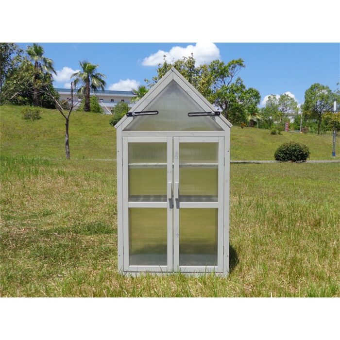 Mini Greenhouse Kit Outdoor Green House with Tiered Plant Stand - 16.1 Inch High