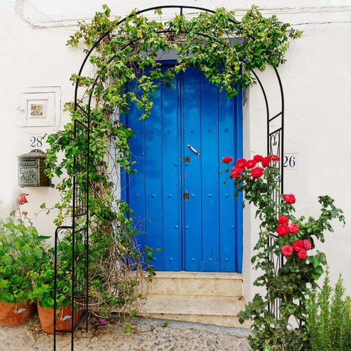 Metal Garden Arch Garden Arbor Trellis Climbing Plants Support Rose Arch Outdoor Arch Black