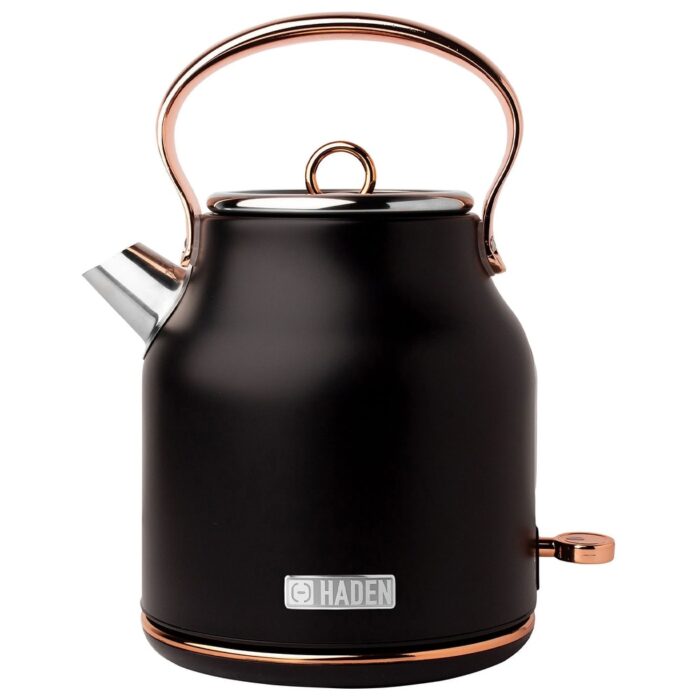 Haden Heritage Stainless Steel Electric Tea Kettle with Toaster, Black/Copper - 2.8 - Image 2