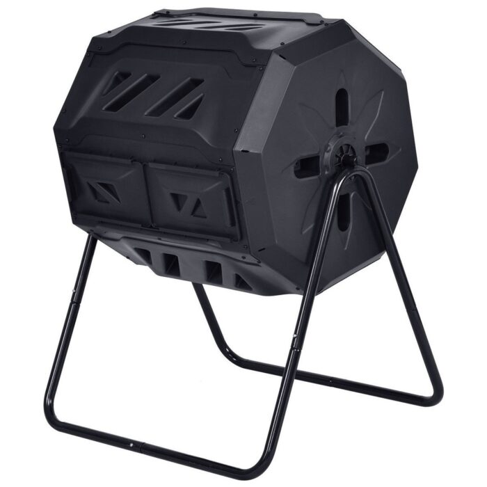 Outdoor 43-Gallon Compost Bin Tumbler Home Garden Composter - 29" x 26" x 37" (L x W x H)