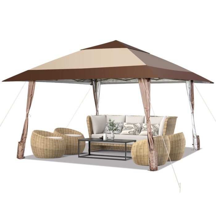 13'x13' Patio Pop-Up Gazebo Canopy Tent Portable Instant Sun Shelter