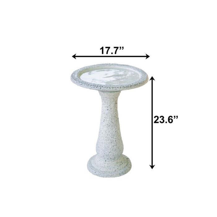 XBrand Set of 2 Birdbaths w/Round Pedestal & Base, 23.6 Inch Tall, Yellow - Image 2