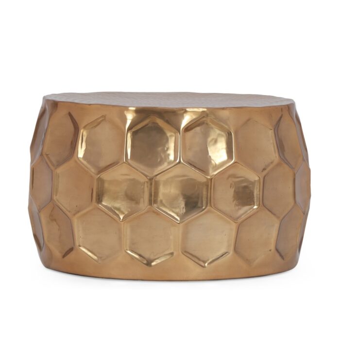 Klein Modern Glam Handcrafted Aluminum Honeycomb Coffee Table by Christopher Knight Home - 24.00" L x 24.00" W x 14.00" H - Image 2
