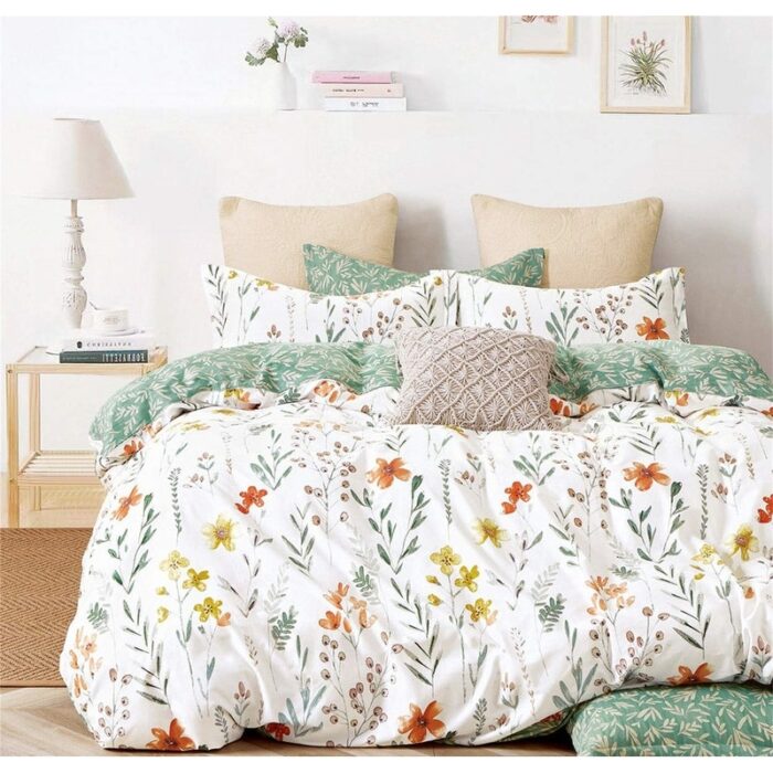 Flowers Pattern Printed Reversible Duvet Cover Sets - Image 2