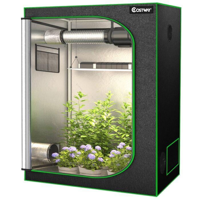 48''x24''x60'' Mylar Hydroponic Grow Tent w/Observation Window