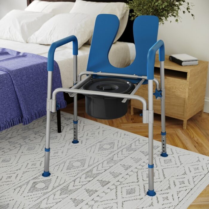 Height Adjustable Multifunctional Heavy Duty Commode and Shower Chair
