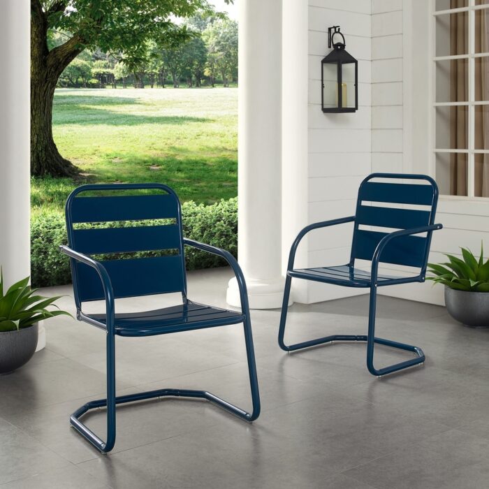 Brighton 2pc Outdoor Metal Armchair Set - 22.88 W x 23.63 D x 33.25 H