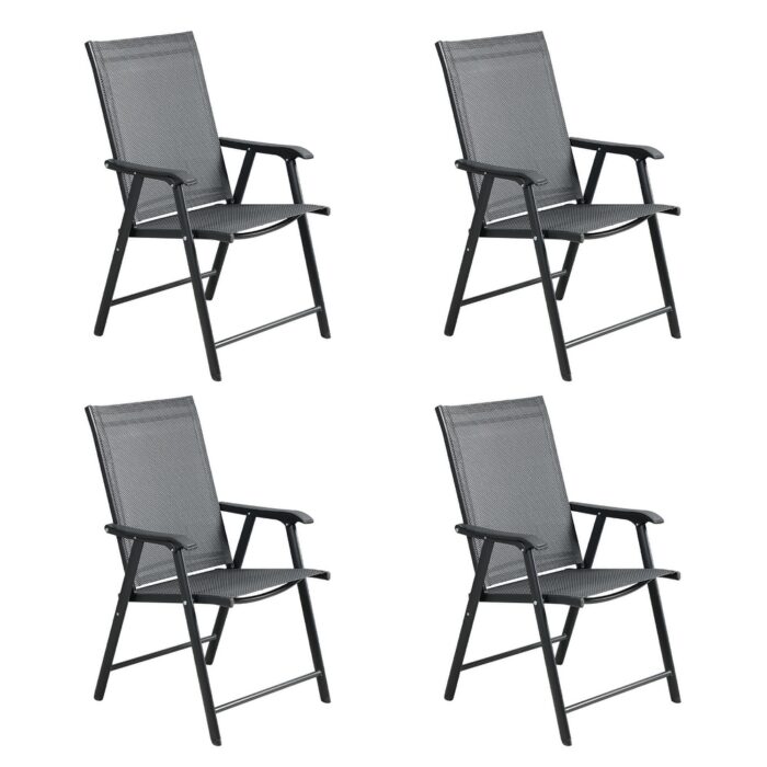 Aoodor Folding Patio Chairs - Set of 4, Ideal for Patio and Outdoor Use - Image 2