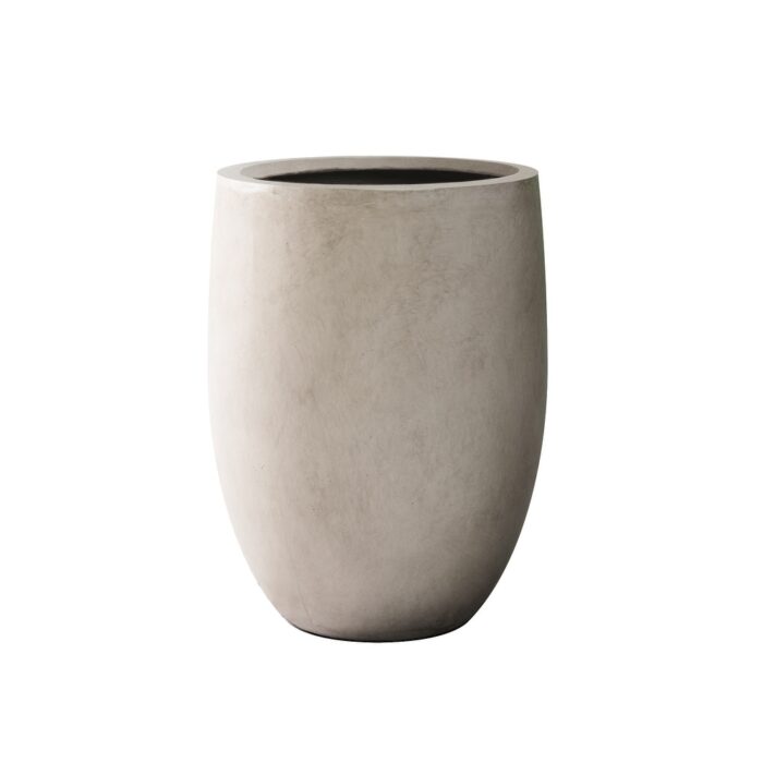 Kante 21.7"H Weathered Concrete Tall Planter, Large Outdoor Indoor Decorative Pot with Drainage Hole and Rubber Plug