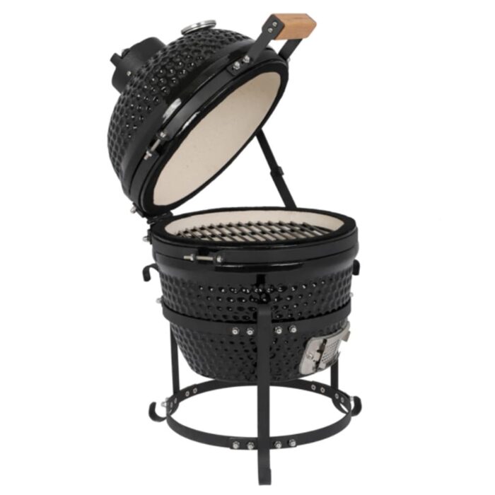 13in Round Ceramic Charcoal Grill Black - (19.69 x 16.54 x 16.54)"