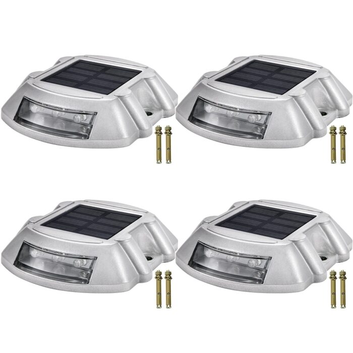 VEVOR Waterproof Wireless Solar Driveway and Deck Lights Outdoor 6 LEDs for Garden Walkway Steps Warning - Image 2