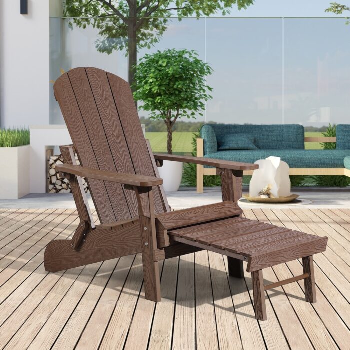 Seaton Folding Poly Adirondack Chair with Pull-out Ottoman - Image 2