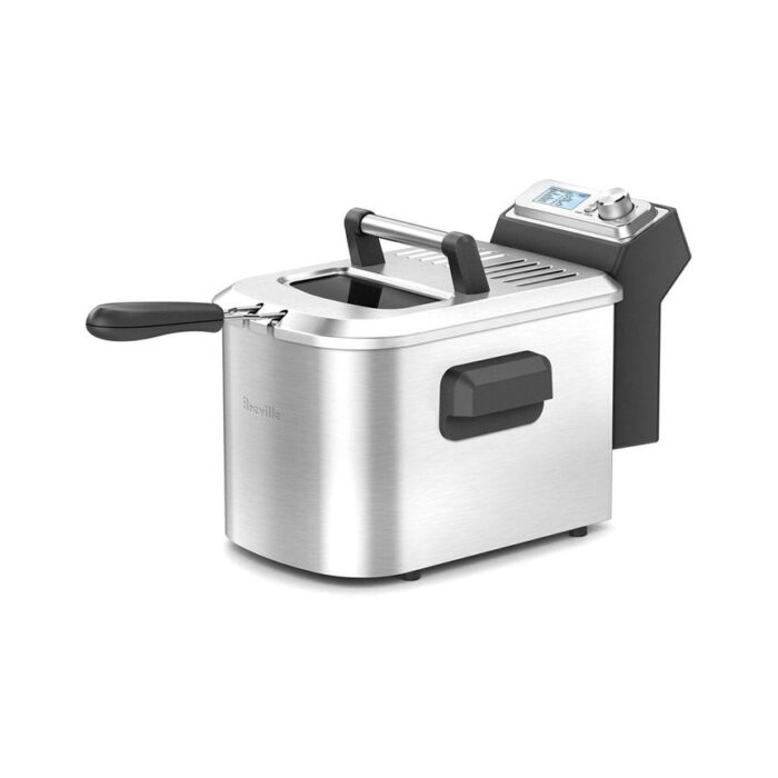 Smart Fryer, Brushed Stainless Steel Deep Fryer, 15 x 10.5 x 11 inches,Silver