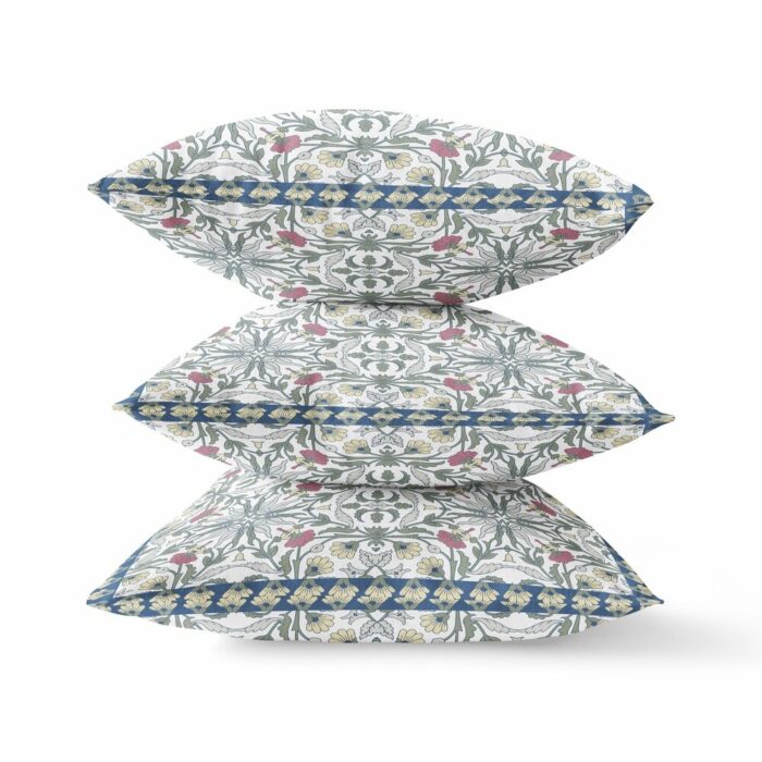 16" Pink Sage Paisley Indoor Outdoor Throw Pillow - Image 2
