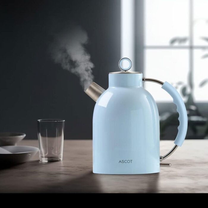 Stainless Steel Electric Tea Kettle 1.6L 1500W Retro Tea Heater & Hot Water Boiler - Image 2