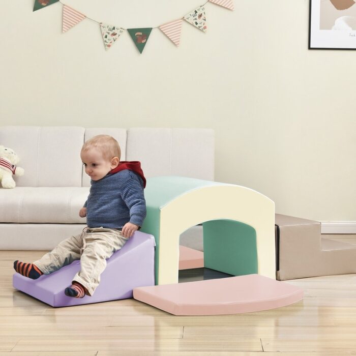 Soft Foam Playset for Toddlers, Safe SoftZone Single-Tunnel Foam Climber for Kids - Image 2