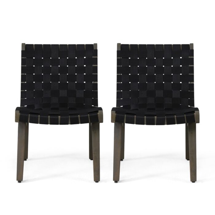 Charlotter Outdoor Rope and Acacia Wood Outdoor Lounge Chairs by Christopher Knight Home - Image 2