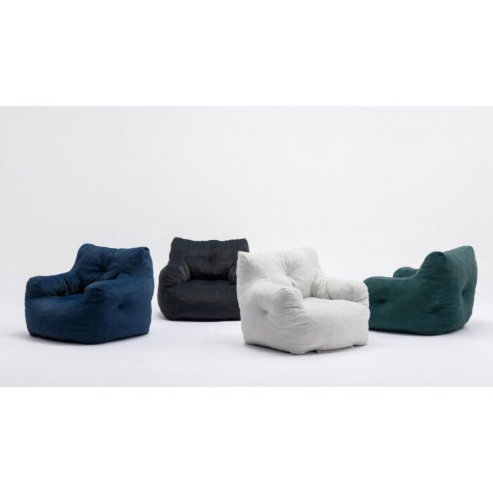 Soft Cotton Linen Fabric Bean Bag Chair Filled with Memory Sponge - Image 2
