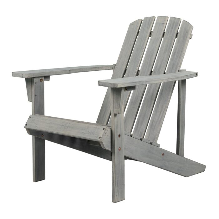 Seabrook Outdoor Patio Traditional Acacia Wood Adirondack Chair, by JONATHAN Y - Image 2
