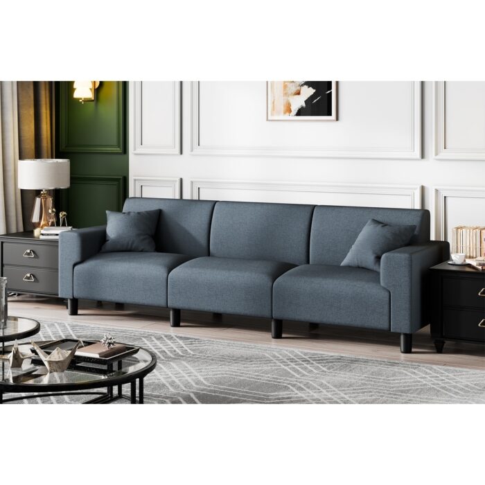 Futzca 94'' Sofa Couch, Modern 3-Seater Sofa with Two Pillows