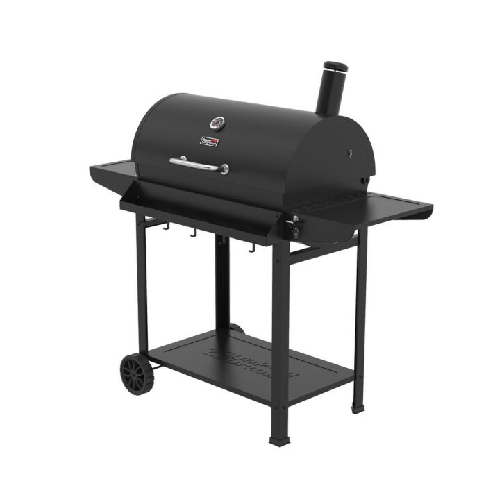 Royal Gourmet CC1830T 30-Inch Barrel Charcoal Grill, Front Storage Basket with Hooks,Black - Image 2