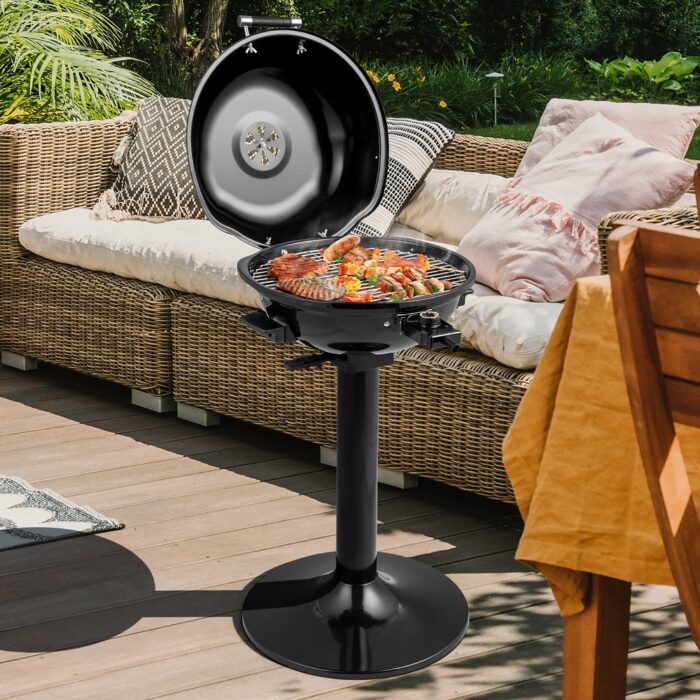 1600W Electric BBQ Grill with Warming Rack Temperature Control