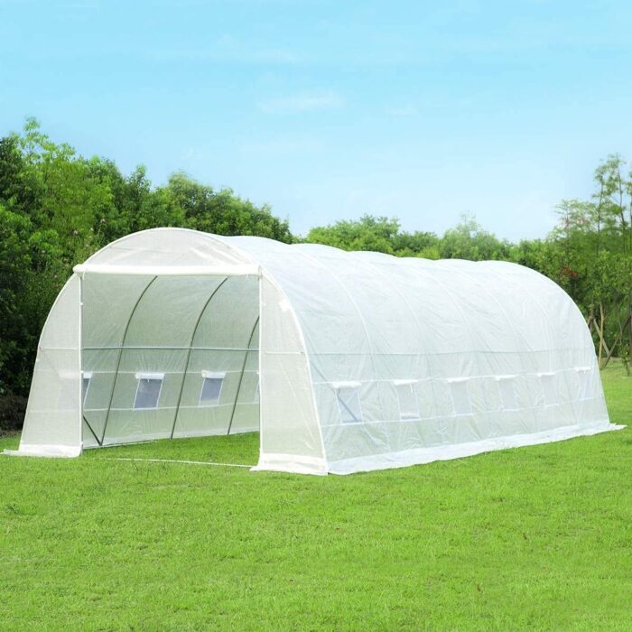 EROMMY 26' x 10' x 7' Greenhouse Large Gardening Plant Hot House Portable Walking in Tunnel Tent, White - 10' x 26' - Image 2