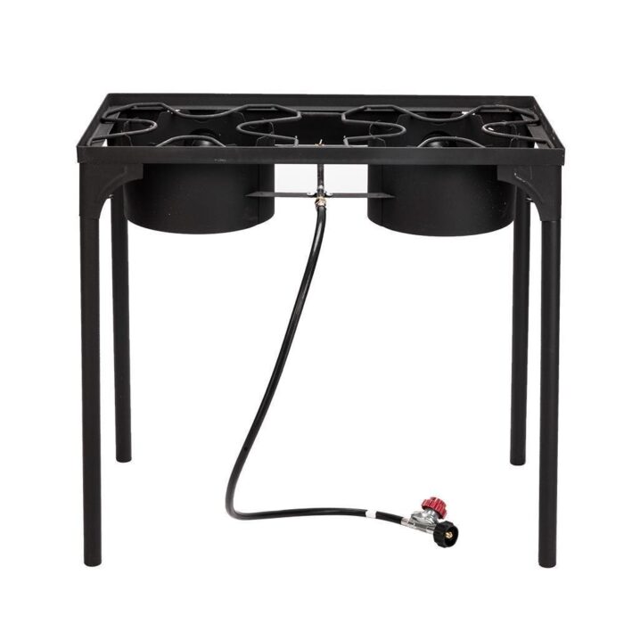 Professional Outdoor 150000 BTU Stove Propane 2 Burner Portable Cooker BBQ Grill - Image 2
