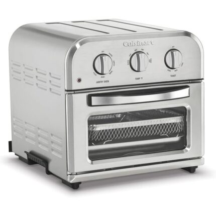 Cuisinart TOA-26 Compact Airfryer Toaster Oven, Large Capacity Air Fryer with 60-Minute Timer/Auto-Off, Stainless Steel