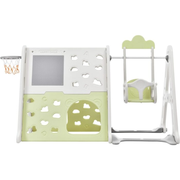 6-in-1 Toddler Climber and Swing Set Kids with Tunnel