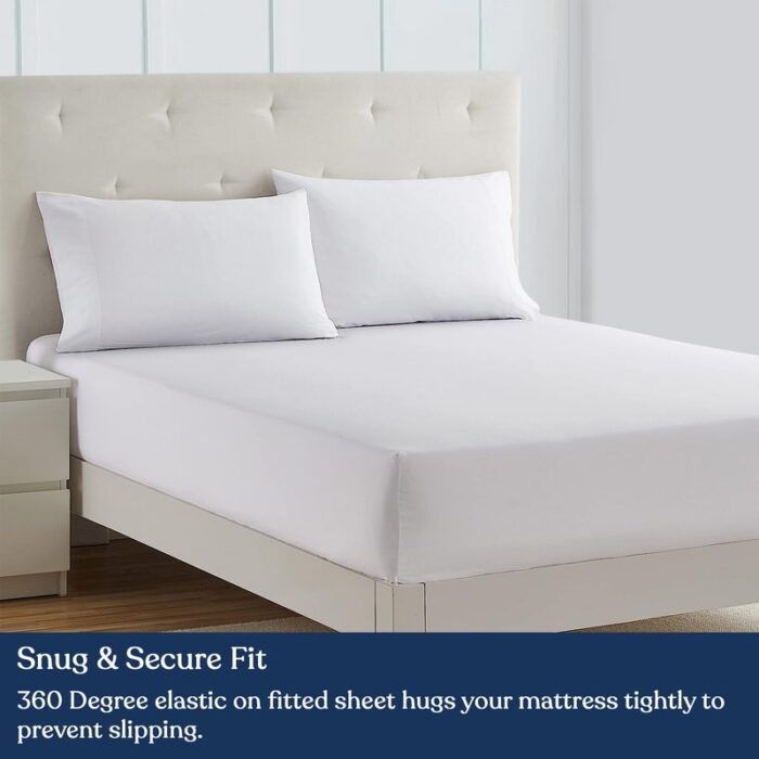 Delara GOTS Certified 100% Organic Cotton Fitted Sheet Set, 400TC Long Staple Cotton, Moisture-Wicking, Smooth & Breathable - Image 2