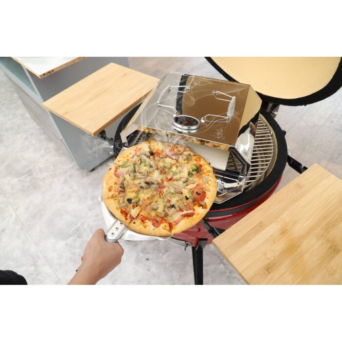 Stainless Steel 11" Pizza Oven with Ceramic Cooking and Pizza Utensil - Image 2