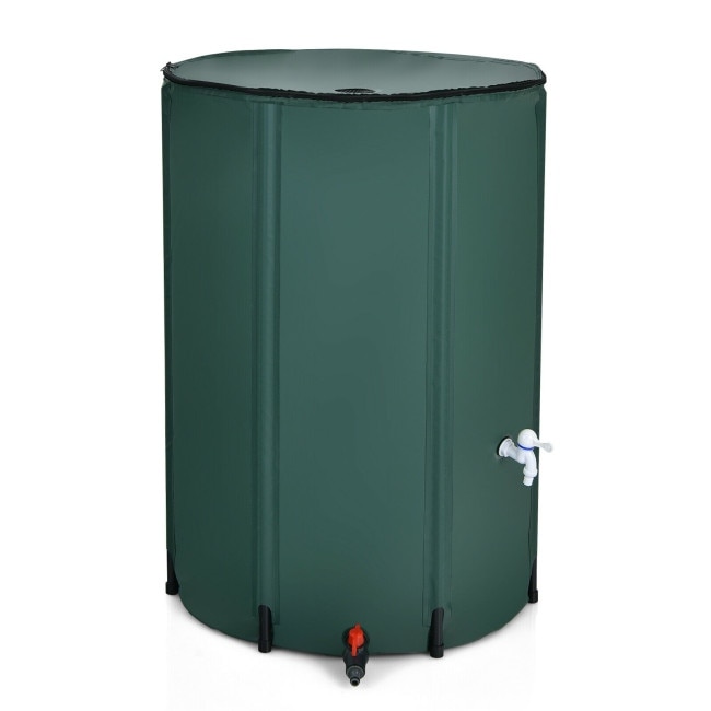 100 Gallon Portable Rain Barrel Water Collector Tank with Spigot Filter - 28" x 40.5" (Dia. x H)