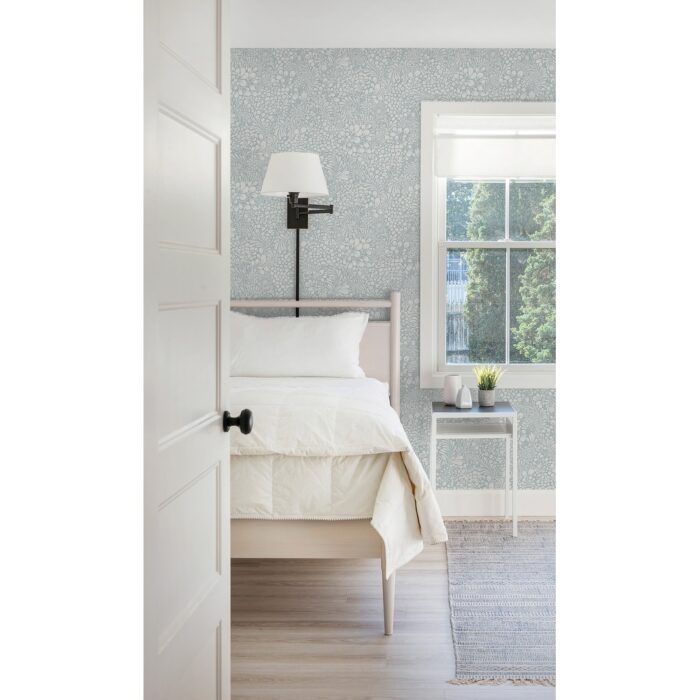 Siv Light Blue Botanical Wallpaper - Image 2