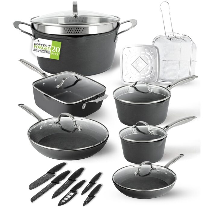 Granitestone Armor Max 20 Piece Hard Anodized Cookware Set - Image 2