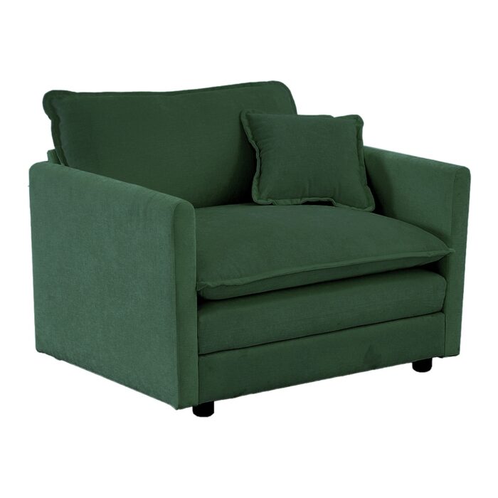 Comfy Deep Seat Single Sofa Chenille Fabric Lounge Armchair, Living Room Accent Chairs Loveseat with Toss Pillow - Image 2