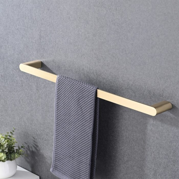 Wall Mounted 4-Piece Bathroom Accessories Stainless Steel Brushed Gold