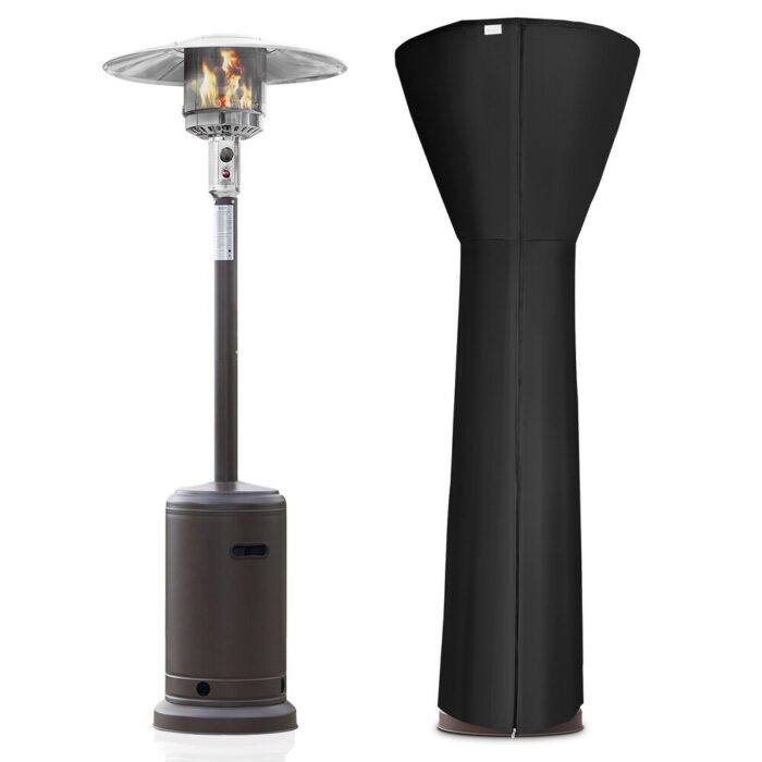 BELLEZE 48,000BTU Patio Mocha Heater With 2 Sides Black Heater Cover