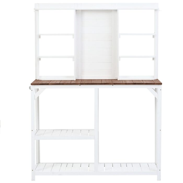 64.6" Large Outdoor Potting Bench, Garden Potting Table, Wood Workstation - Image 2