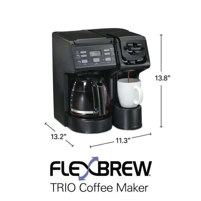 Coffee Maker, Single Serve or 12 Cups, Black